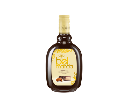 Das Bild zeigt eine Flasche Zentis Marzipanlikör von Nordbrand Nordhausen