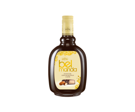 Das Bild zeigt eine Flasche Zentis Marzipanlikör von Nordbrand Nordhausen