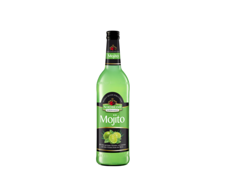 Das Bild zeigt eine Flasche Nordbrand Nordhausen Mojito.