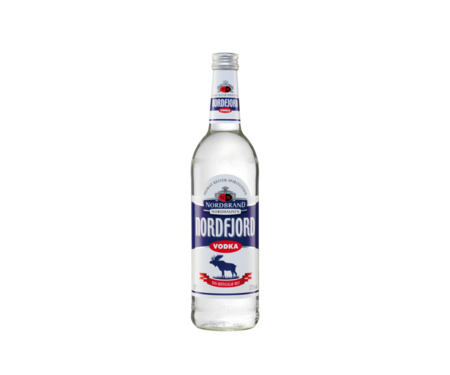 Das Bild zeigt eine Flasche Nordfjord Wodka von Nordbrand Nordhausen